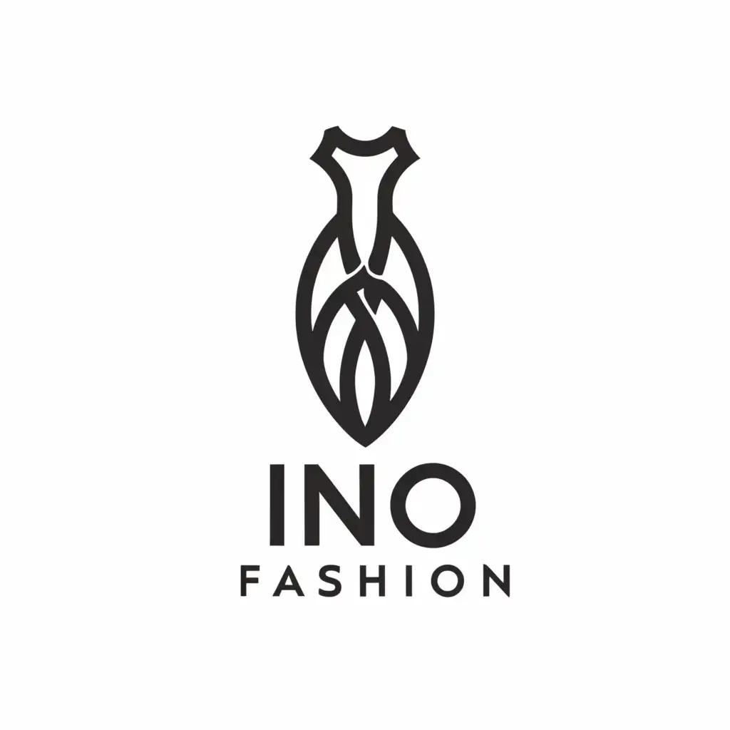 LOGO-Design-for-Ino-Fashion-Elegant-Dress-and-Needle-Symbol-on-Clear-Background