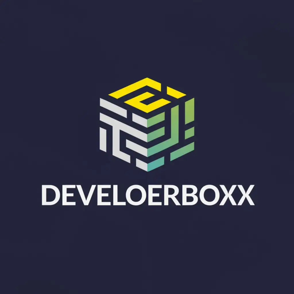 a logo design,with the text 'Developer BOX', main symbol:coding, developer, script, software, box, sanbox,Minimalistic,clear background