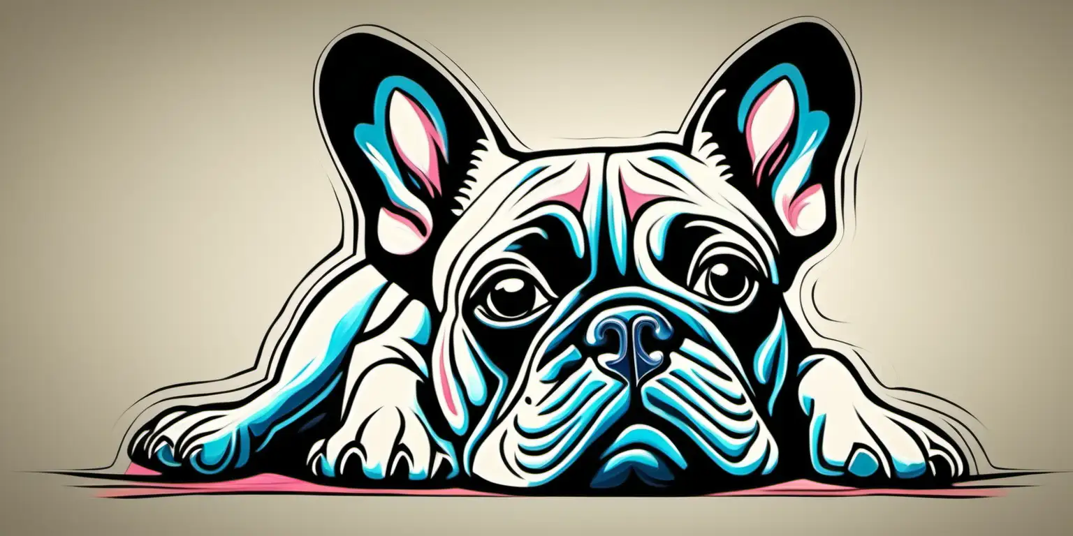 Picasso style painting , french bulldog, hyper stylized, 