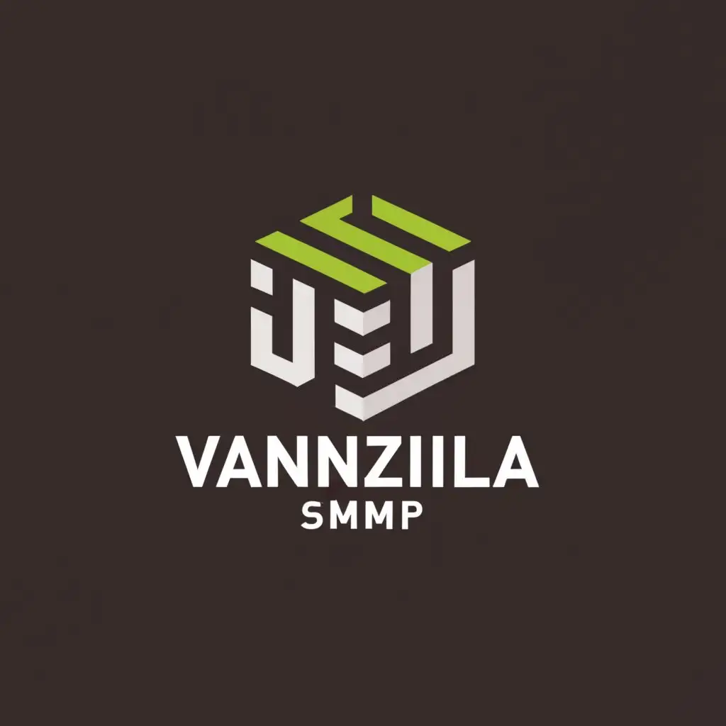 a logo design,with the text "VANZILLA SMP", main symbol:minecraft server,Moderate,clear background