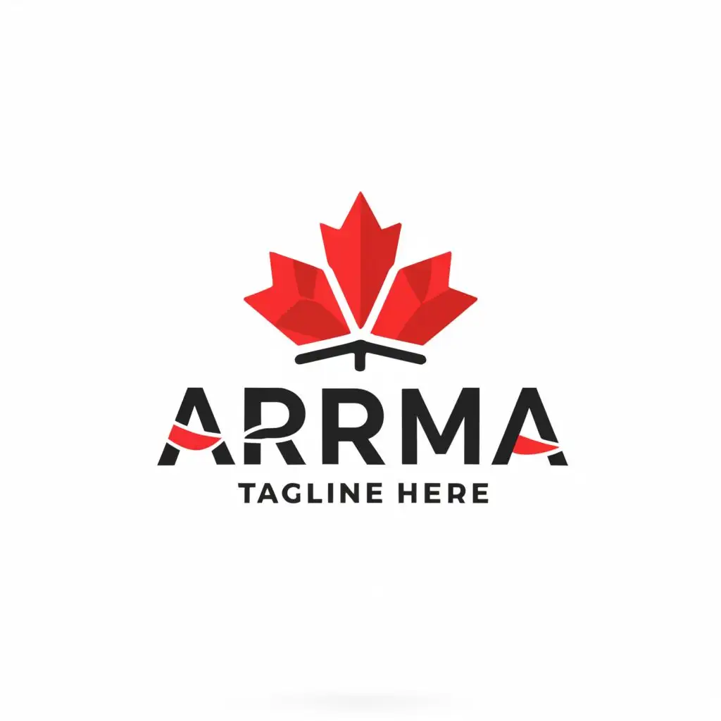 a logo design,with the text "ARRIMA inscription 
Available canada", main symbol:Canada Flag art,Moderate,clear background