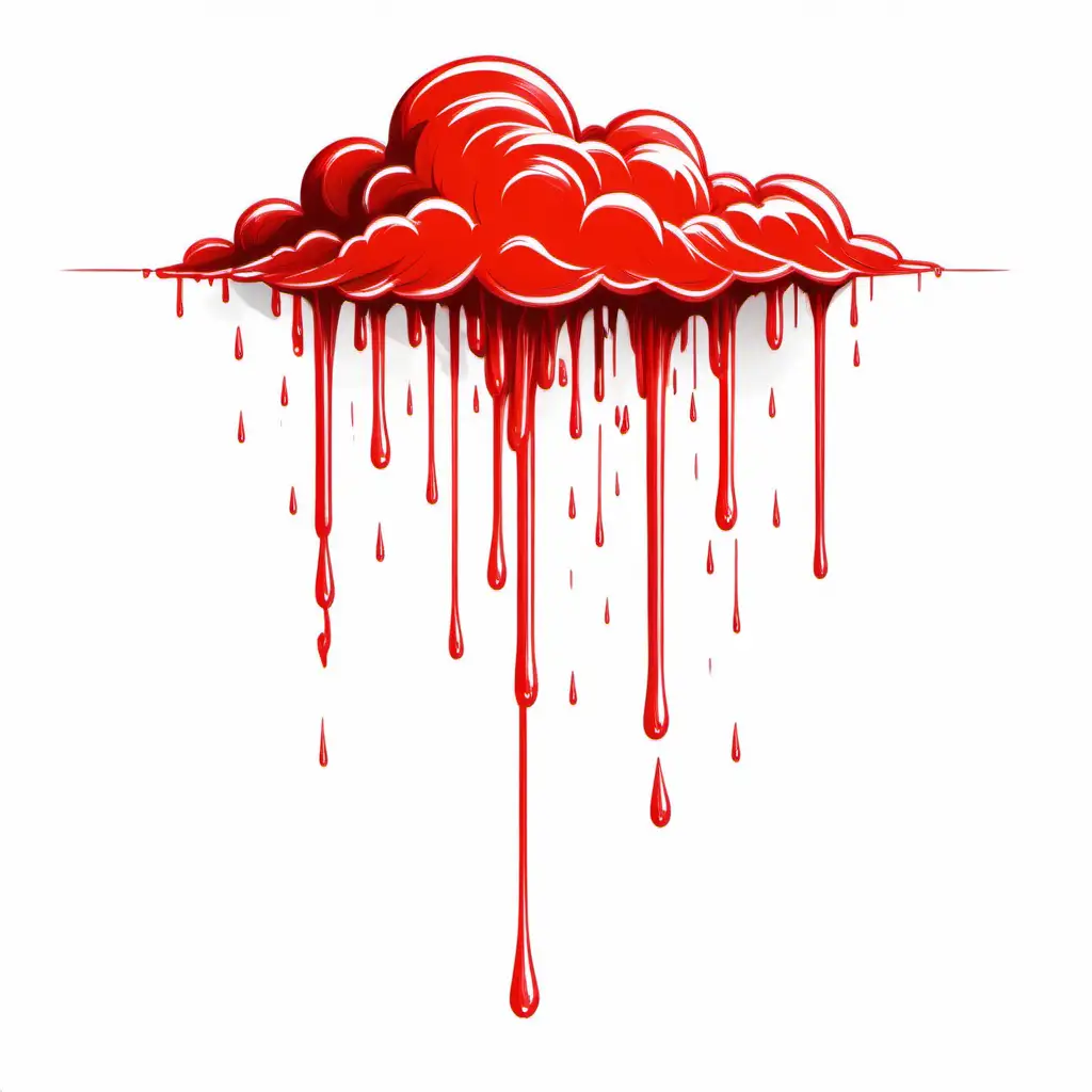 Vibrant-Red-Lightning-Paint-Dripping-on-White-Background