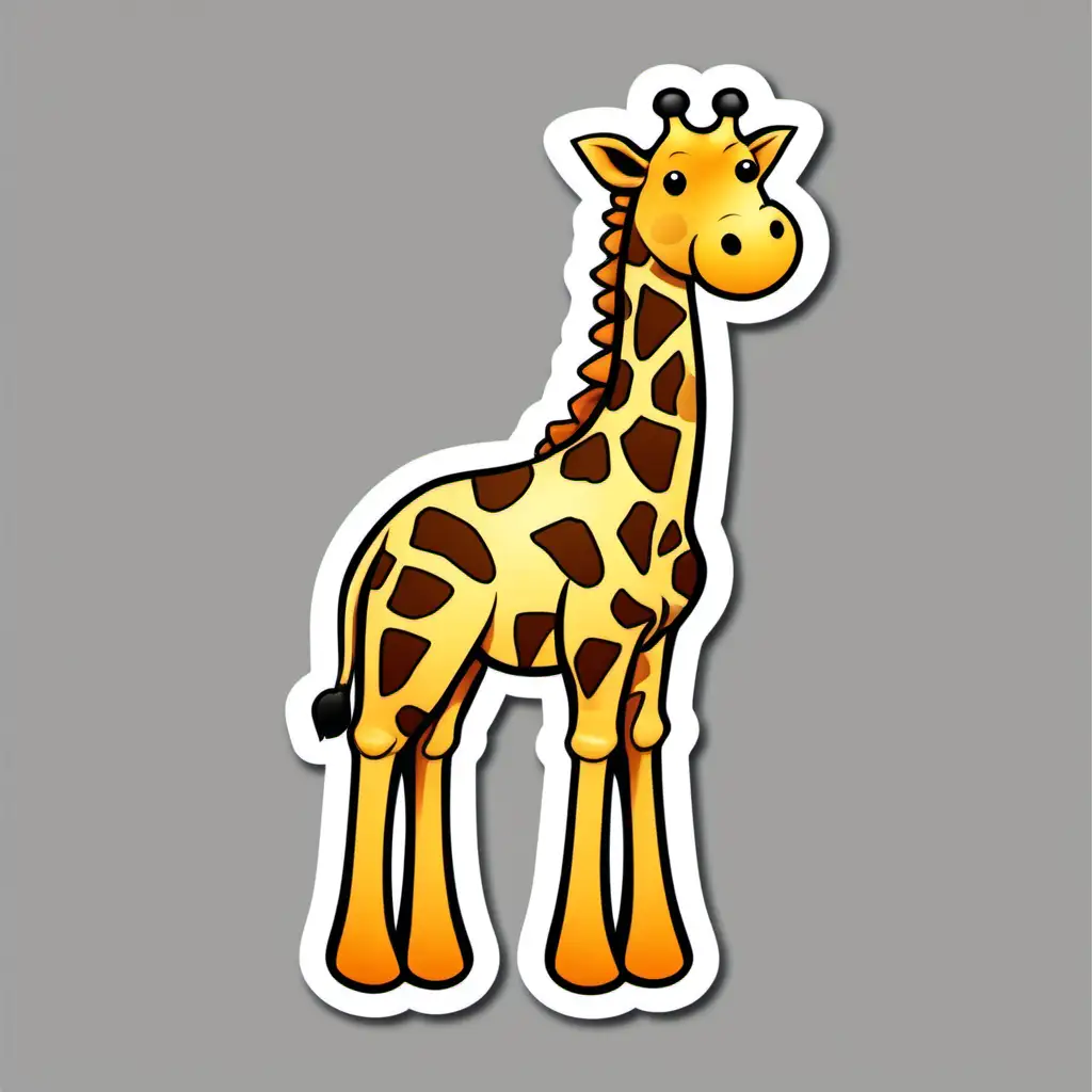 Cute StickerLike Giraffe Clip Art