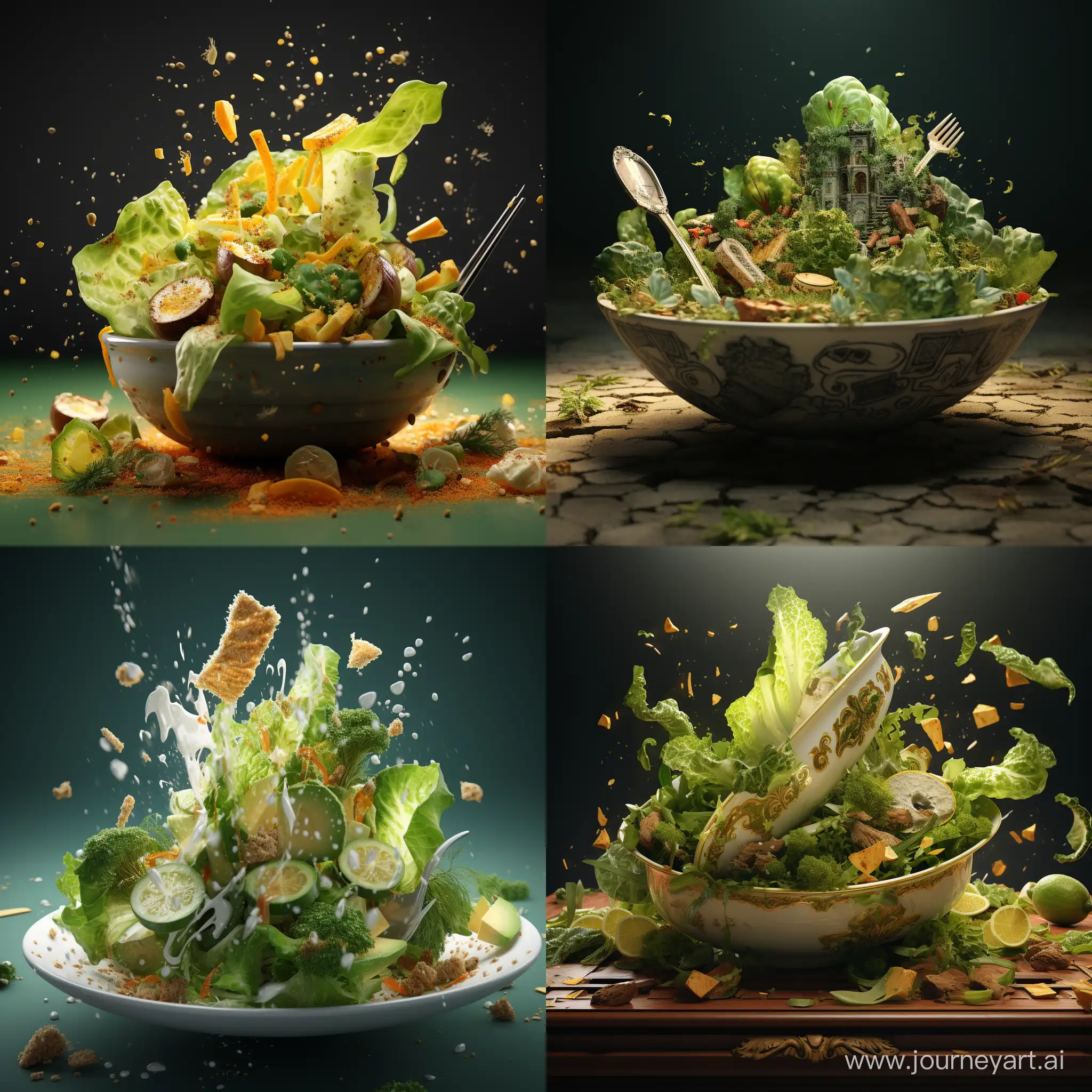 A very tasty Caesar salad :: 3D animation 