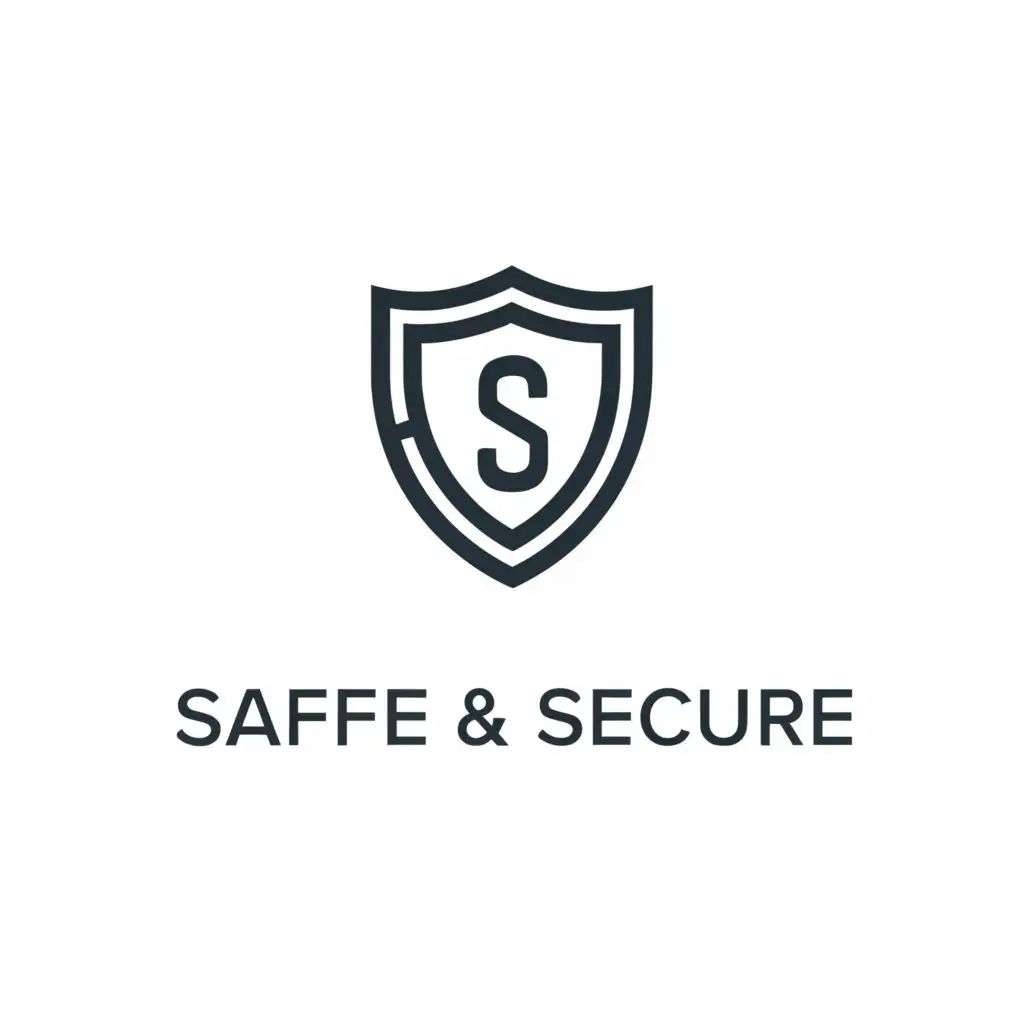 a logo design,with the text "Safe & Secure", main symbol:Shield,Minimalistic,clear background