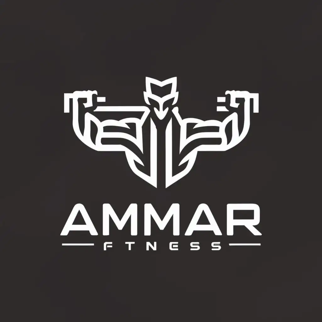 a logo design,with the text "AMMAR FITNESS", main symbol:AF,complex,be used in Sports Fitness industry,clear background