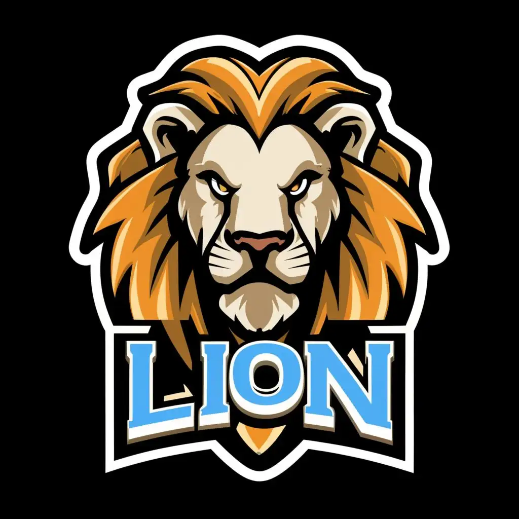 logo, Cartoon, with the text "Lion", typography