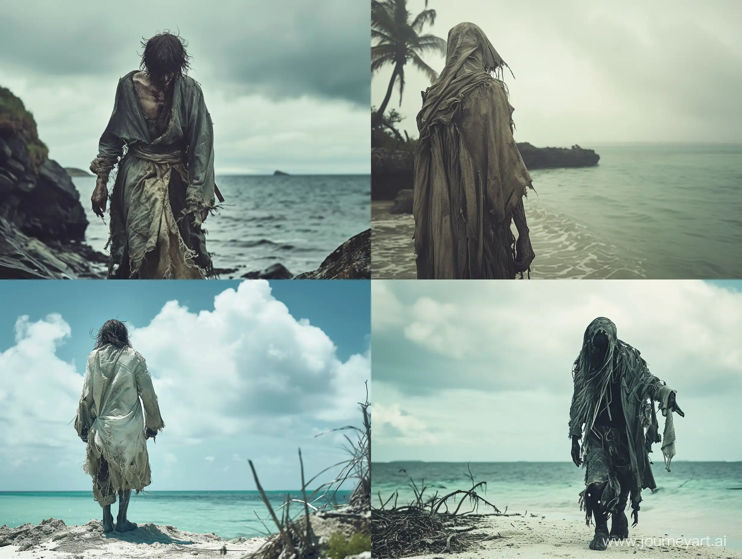 Survivor-on-an-Uninhabited-Island-in-Tattered-Clothes