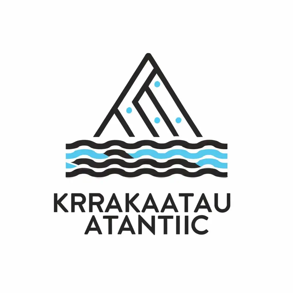 a logo design,with the text "Krakatau Atlantic", main symbol:swimming mountain ocean,Moderate,be used in Sports Fitness industry,clear background
