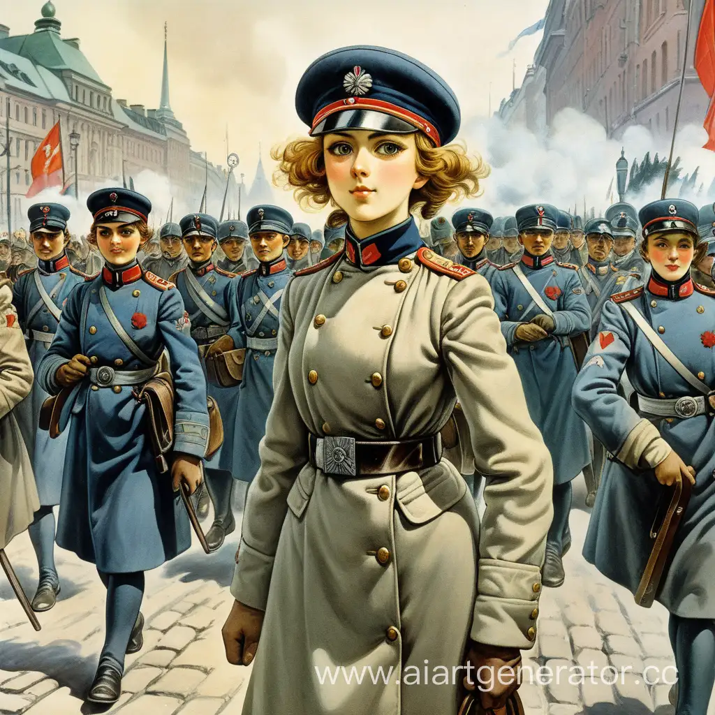 Anime-March-to-Petrograd-Battle-with-the-Bolsheviks-and-Workers-Protest-Dispersal