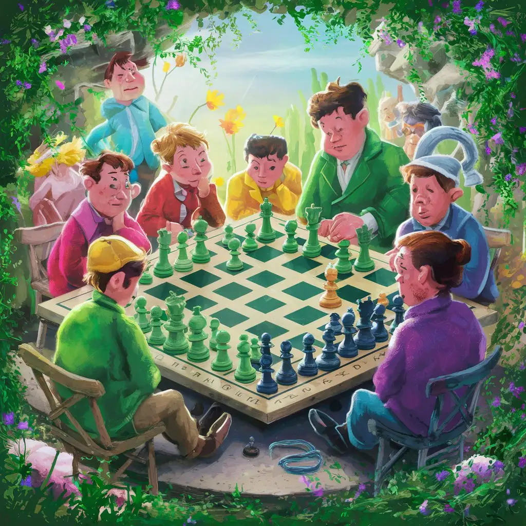 шахматы, весна, зелень, турнир