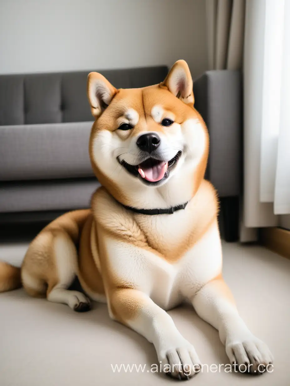 Cheerful-Shiba-Inu-Smiles-in-Cozy-Home-Setting