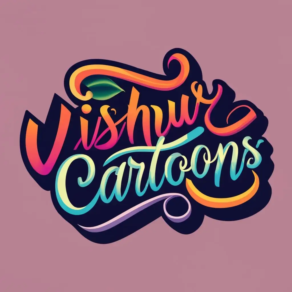 logo, Vishu Dream cartoon, with the text "VishuDreamyCartoons", typography, be used in the Entertainment industry