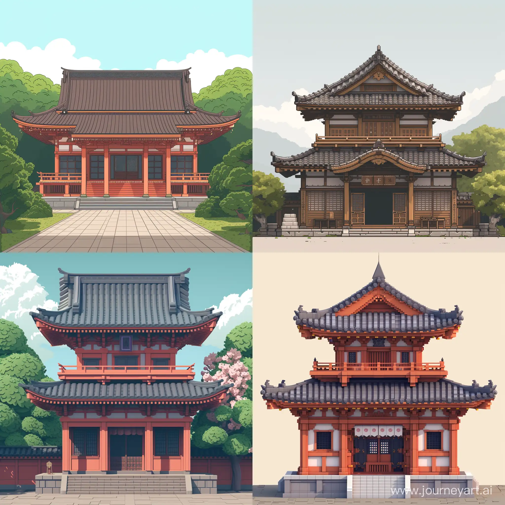 Traditional-Japanese-Temple-Illustration-Serene-2D-Front-View-in-32-Pixels
