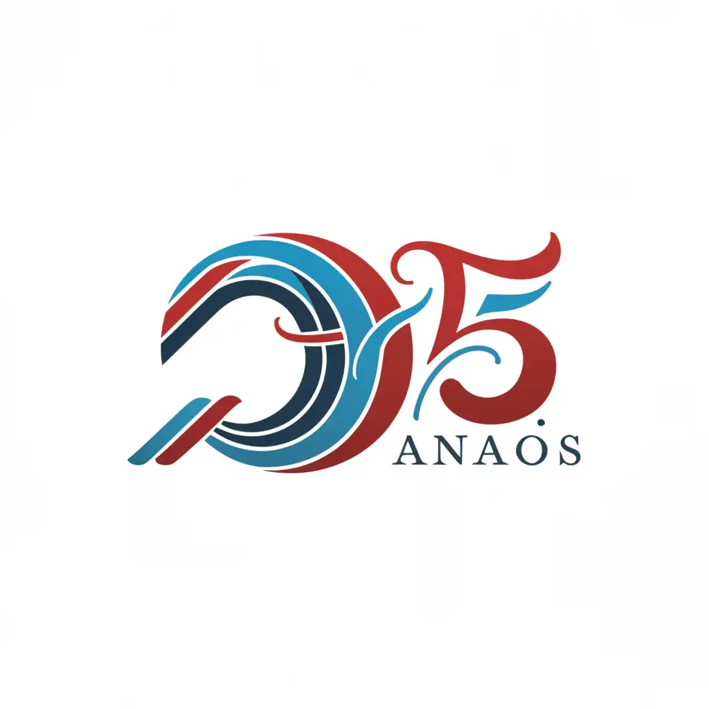 a logo design,with the text '25 years', main symbol:a logo design,with the text '25 years', main symbol:25th anniversary of DoMaia The logos must include the text '25 Anos' colors should be blue and red,Moderate,clear background,Moderate,clear background