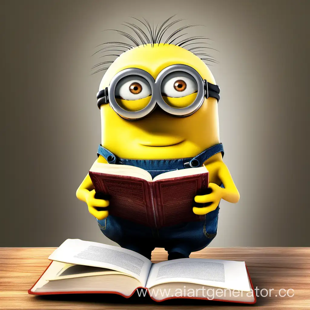 Minion-Reading-Adventure-Enthusiastic-Yellow-Character-Immersed-in-a-Book