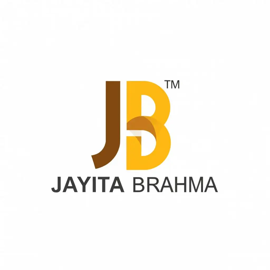 a logo design,with the text "JAYITA BRAHMA", main symbol:Yellow and White Colour,Moderate,clear background