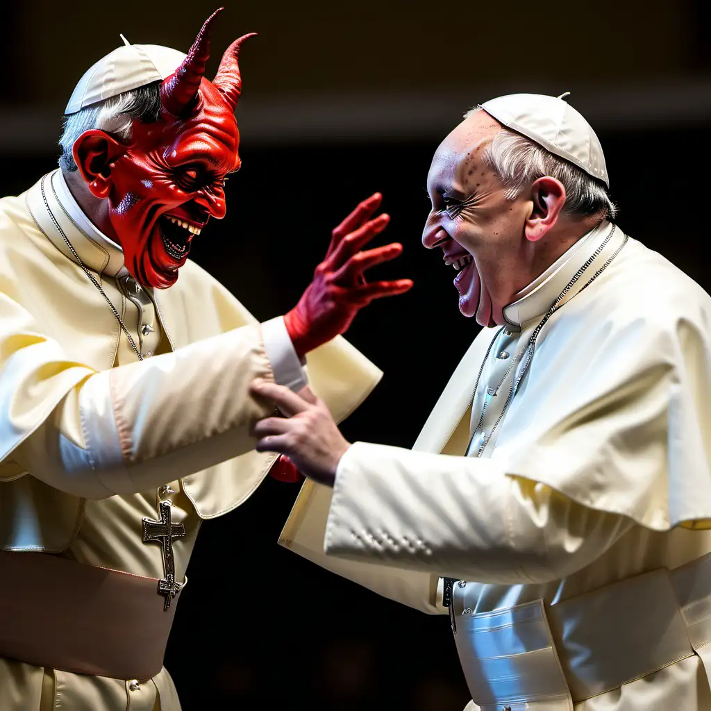Pope Francis Dancing with the Devil in Joyful Harmony