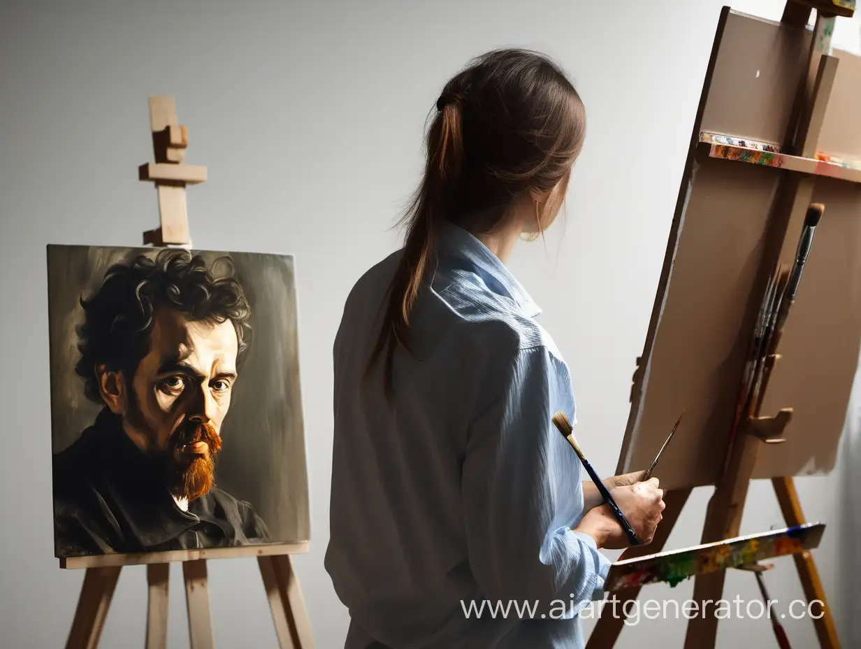 Artist-Painting-SelfPortrait-Revealing-the-Creative-Process