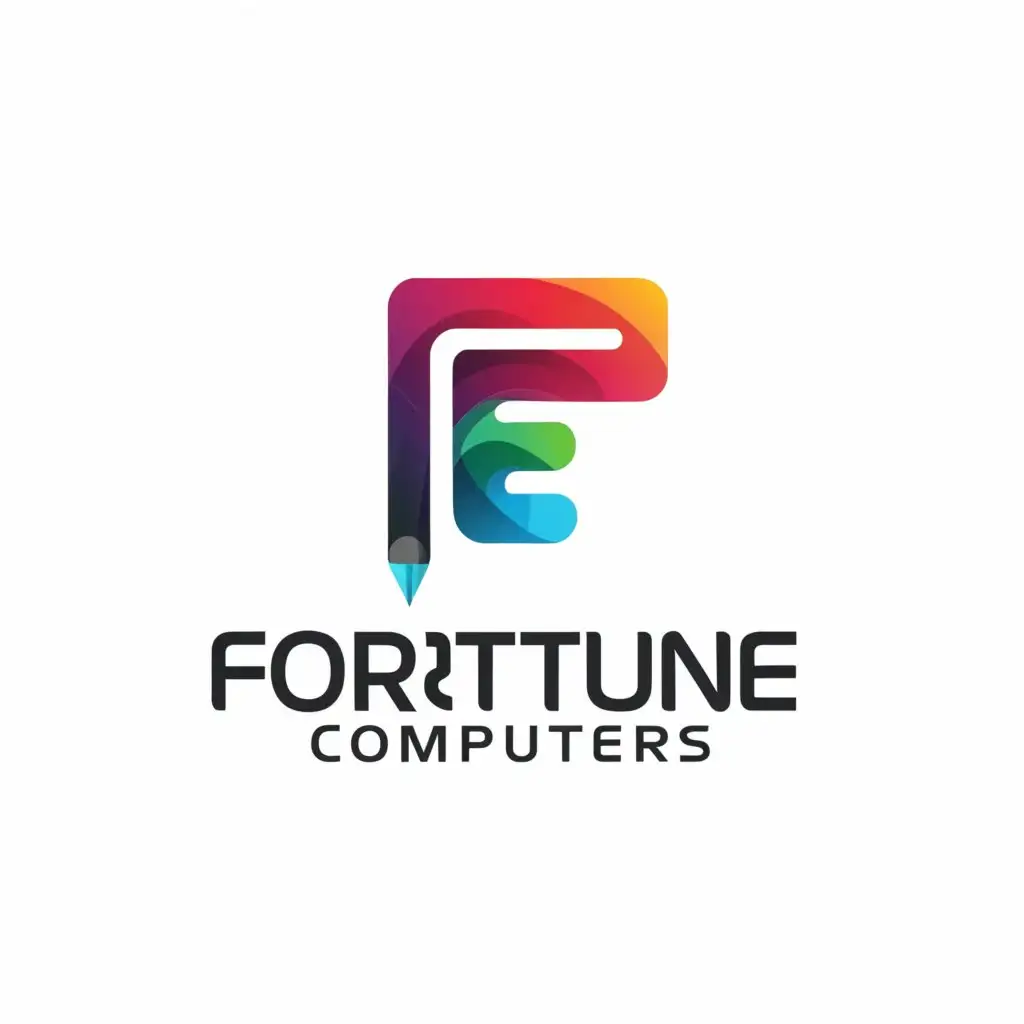 a logo design,with the text "Fortune Computers", main symbol:Fortune Computers is a computer education institute,Minimalistic,be used in Technology industry,clear background