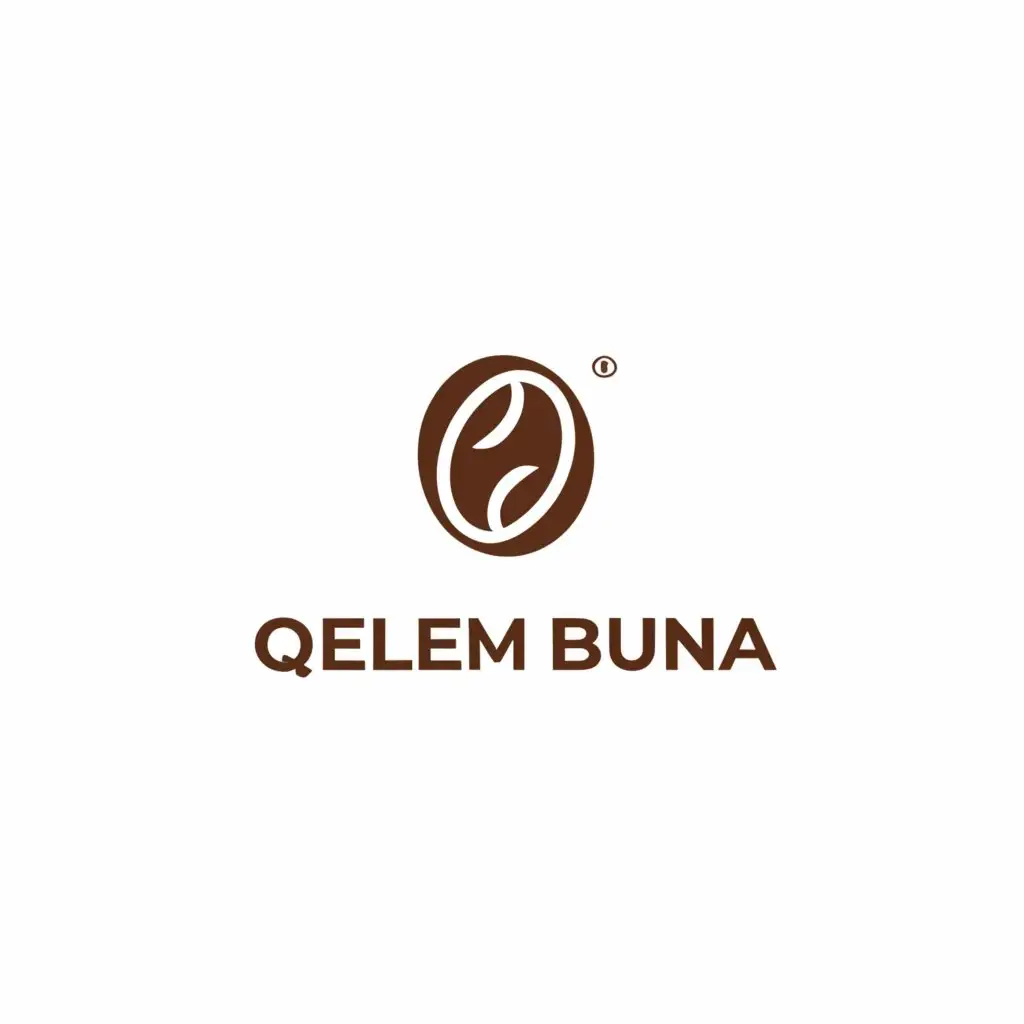 a logo design,with the text "Qelem Buna", main symbol:Coffee,Moderate,clear background