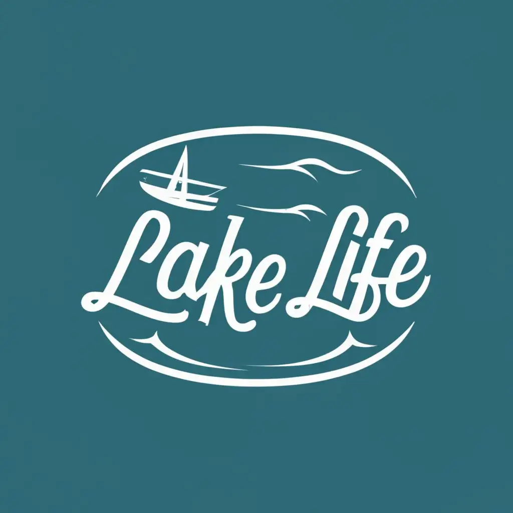logo, Wake boat, with the text "Lake life", typography, be used in Travel industry
