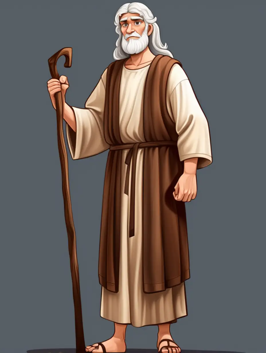 Digital Paint Cartoon Style Depicting Jacob in Biblical Attire
