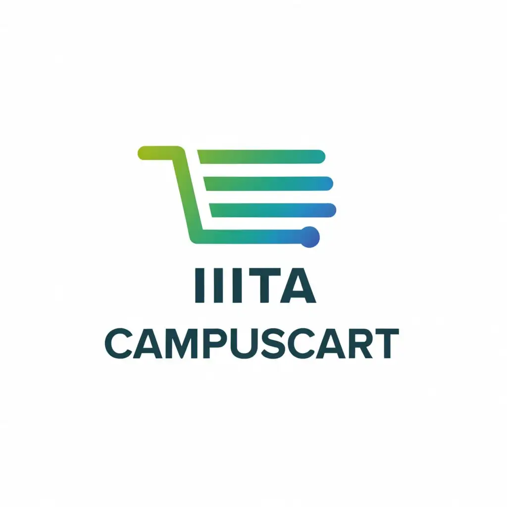 a logo design,with the text "IIIT-A CAMPUSCART", main symbol:A stylized shopping cart icon with clean lines and modern design,Moderate,clear background