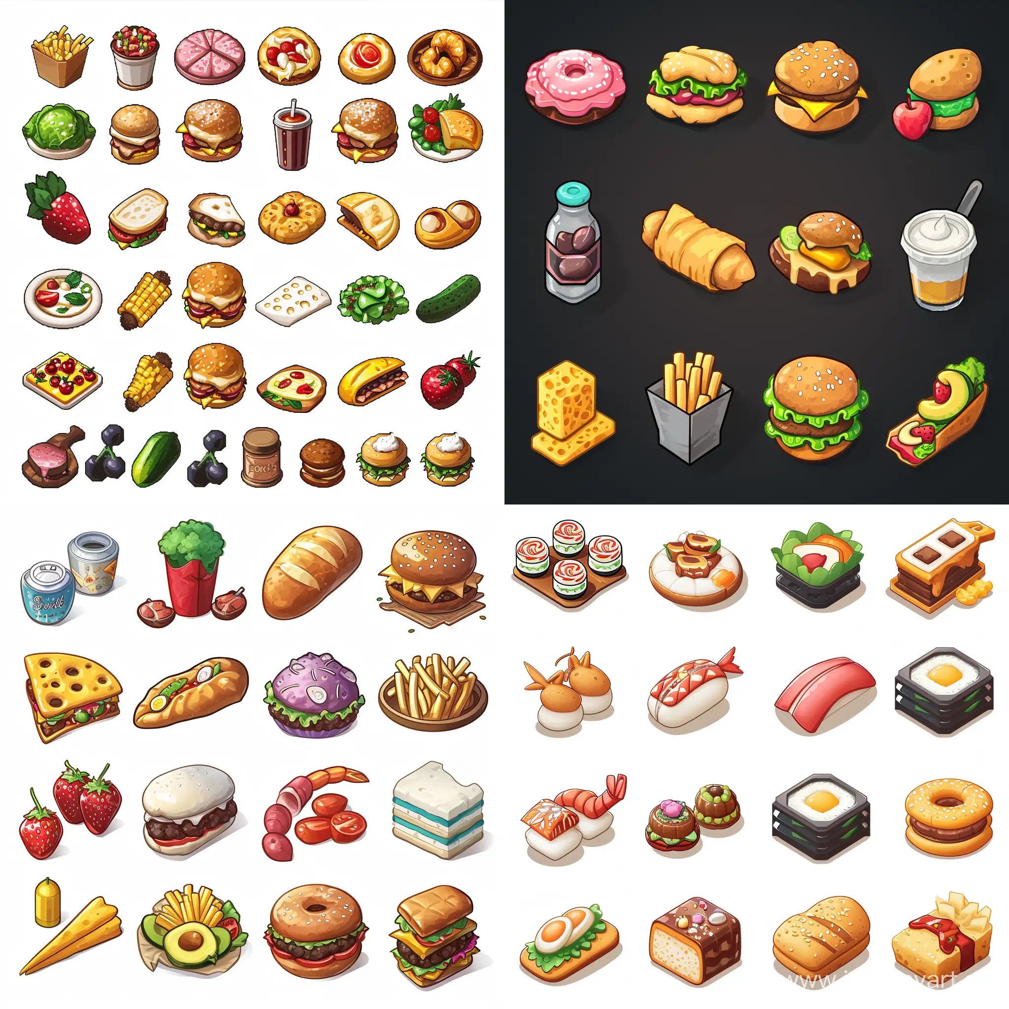 Delicious-Food-Items-Spritesheet-with-Vibrant-Visuals