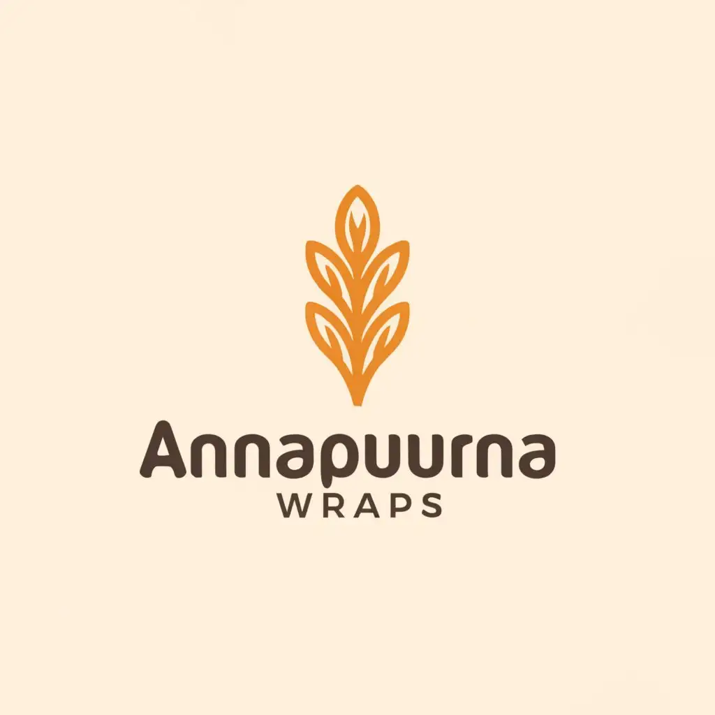 a logo design,with the text "annapurna wraps", main symbol:wheat, or rice,Moderate,clear background