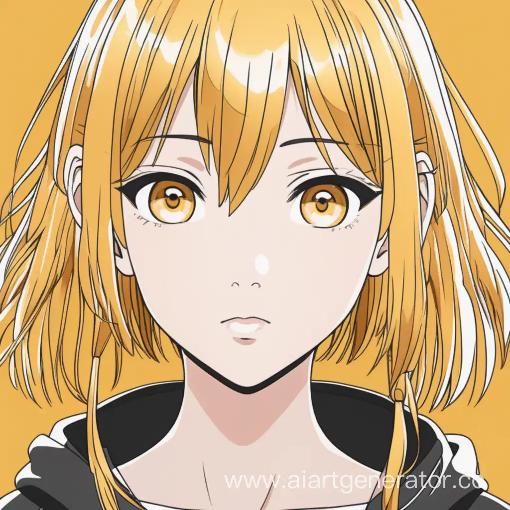 Девушка с золотыми волосами в аниме стиле