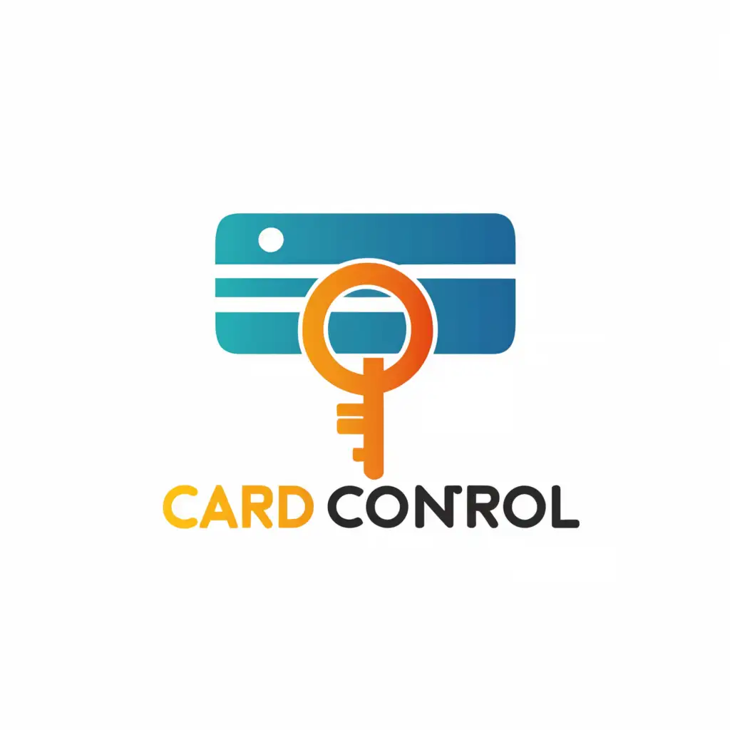 a logo design,with the text "Card control ", main symbol:Credit card with key,Moderate,be used in Finance industry,clear background