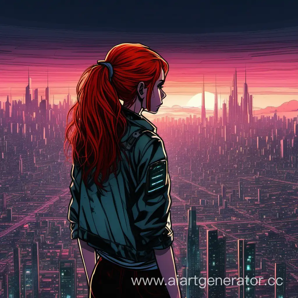 Lonely-RedHaired-Girl-Gazing-at-the-Neon-Future-City
