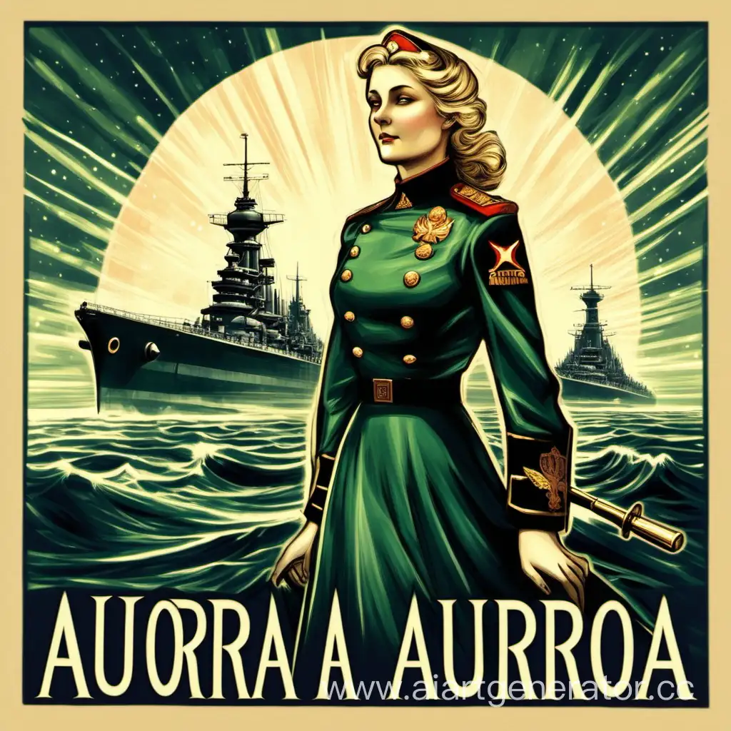 Aurora, woman and batleship, hero of the Russia 