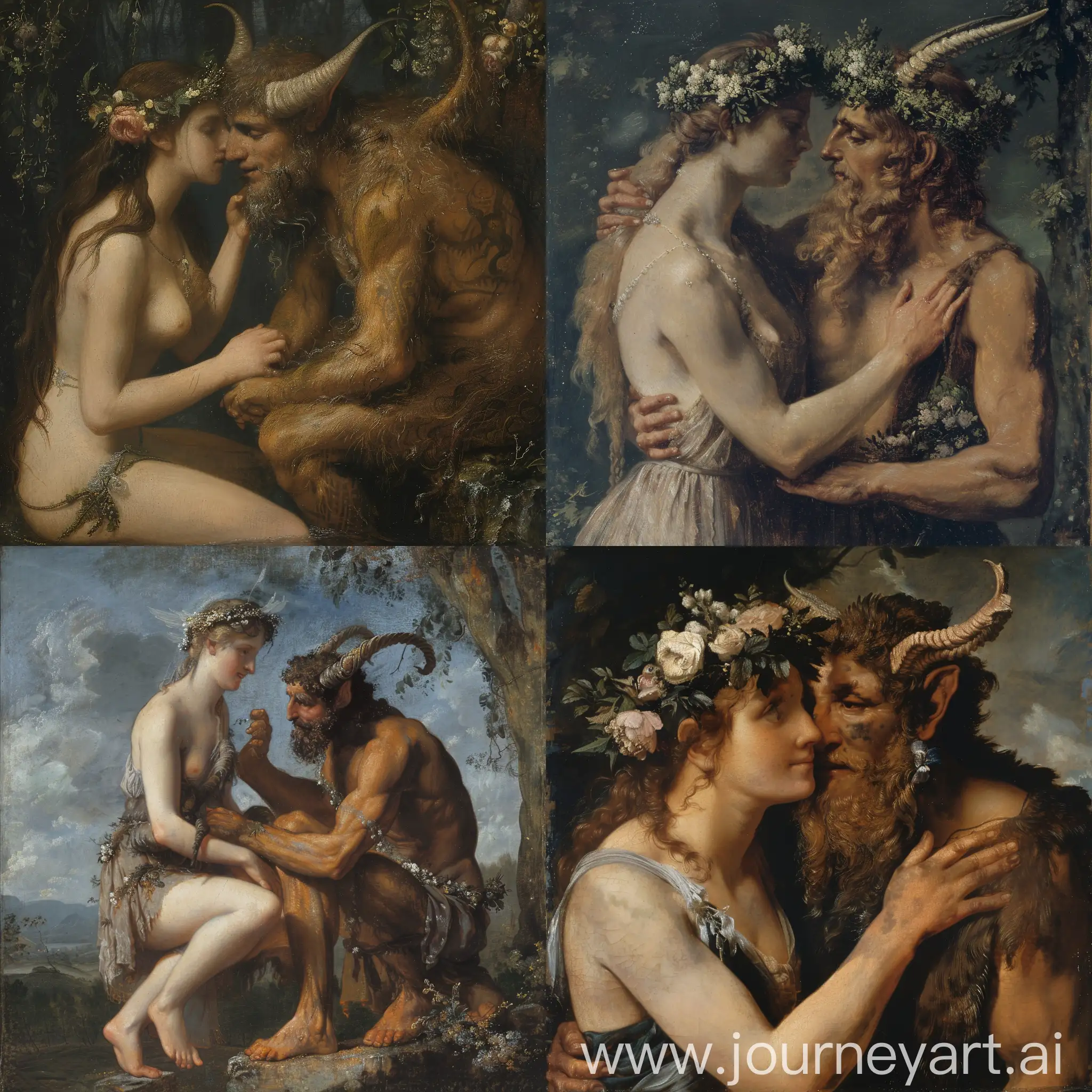 nymph and hairy satyr marrying
