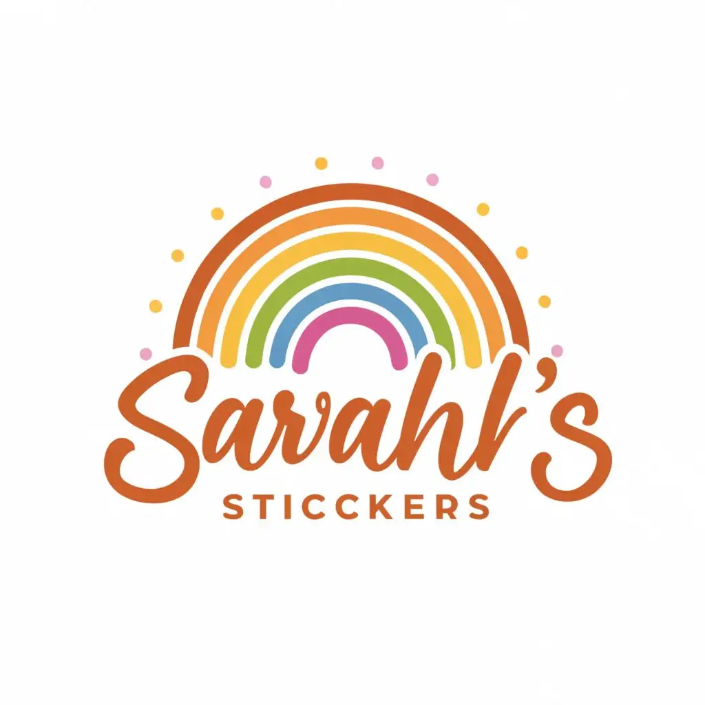 a logo design,with the text "Sarah's Stickers", main symbol:rainbow,Moderate,clear background