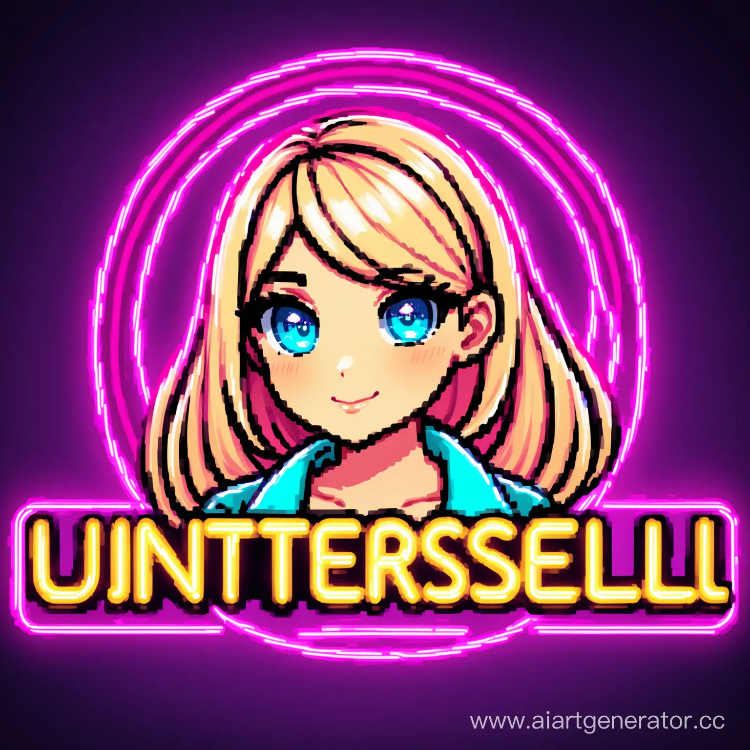 Make an Avatar with the Nickname Untersell. on a neon background