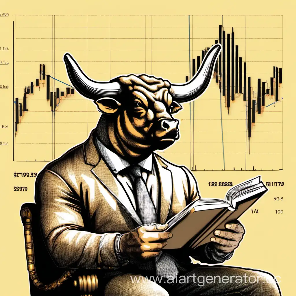 Intelligent-Bull-Engrossed-in-Bitcoin-Chart-Analysis