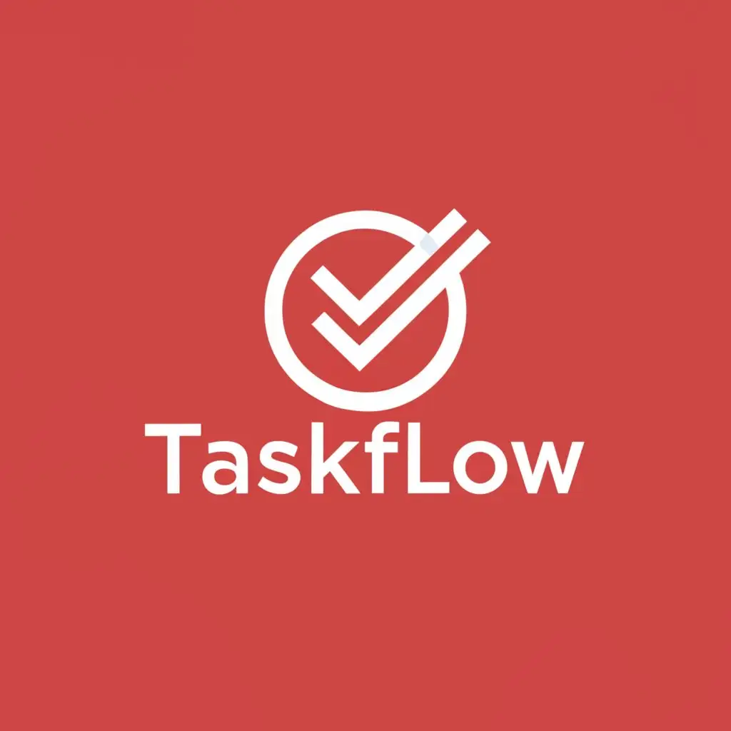 a logo design,with the text "TaskFlow", main symbol:task/order/managment/done symbol/system/white text/capital first letter/clear background,Moderate,clear background