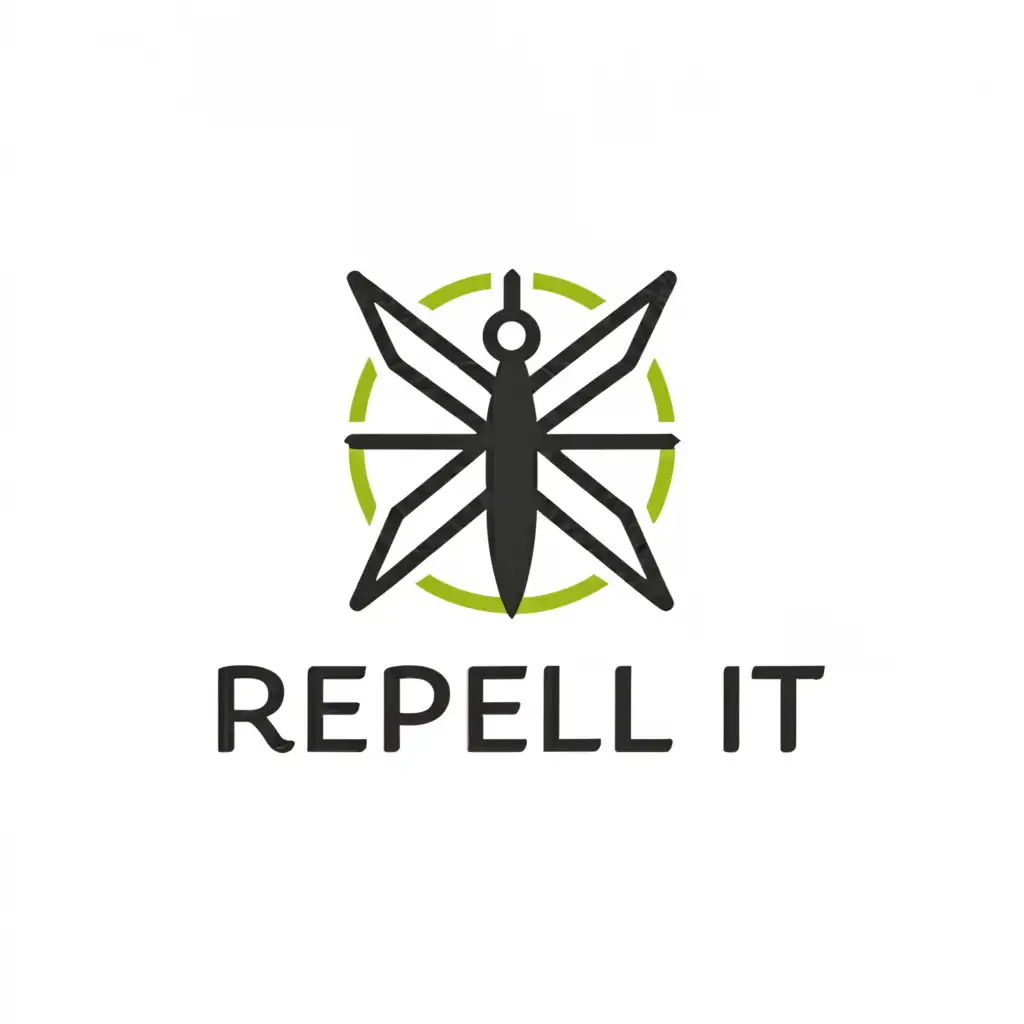 a logo design,with the text "Repell It", main symbol:killing mosquitoes by organic chemicals,complex,clear background