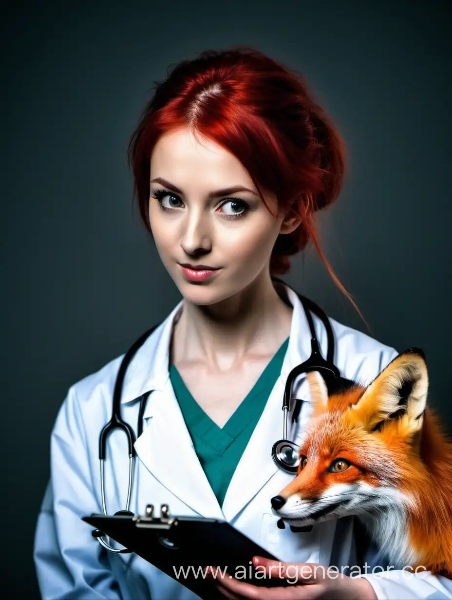 RedHaired-Girl-Doctor-with-a-Fox-Companion