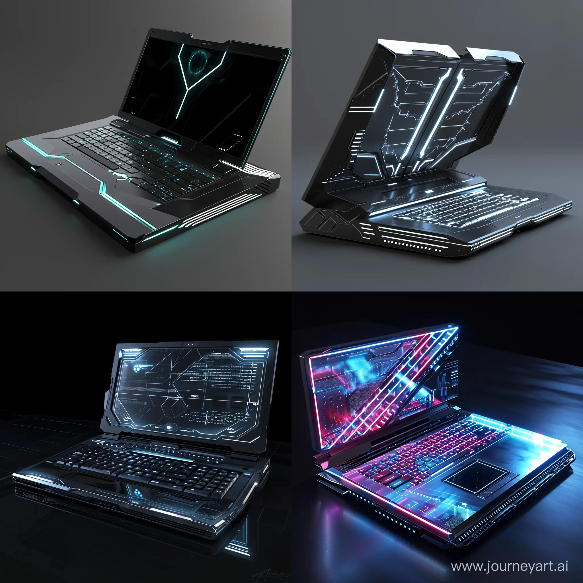 Ultra-futuristic laptop, perfect angle, for artstation, for DeviantArt, ultra-science fiction --v 6