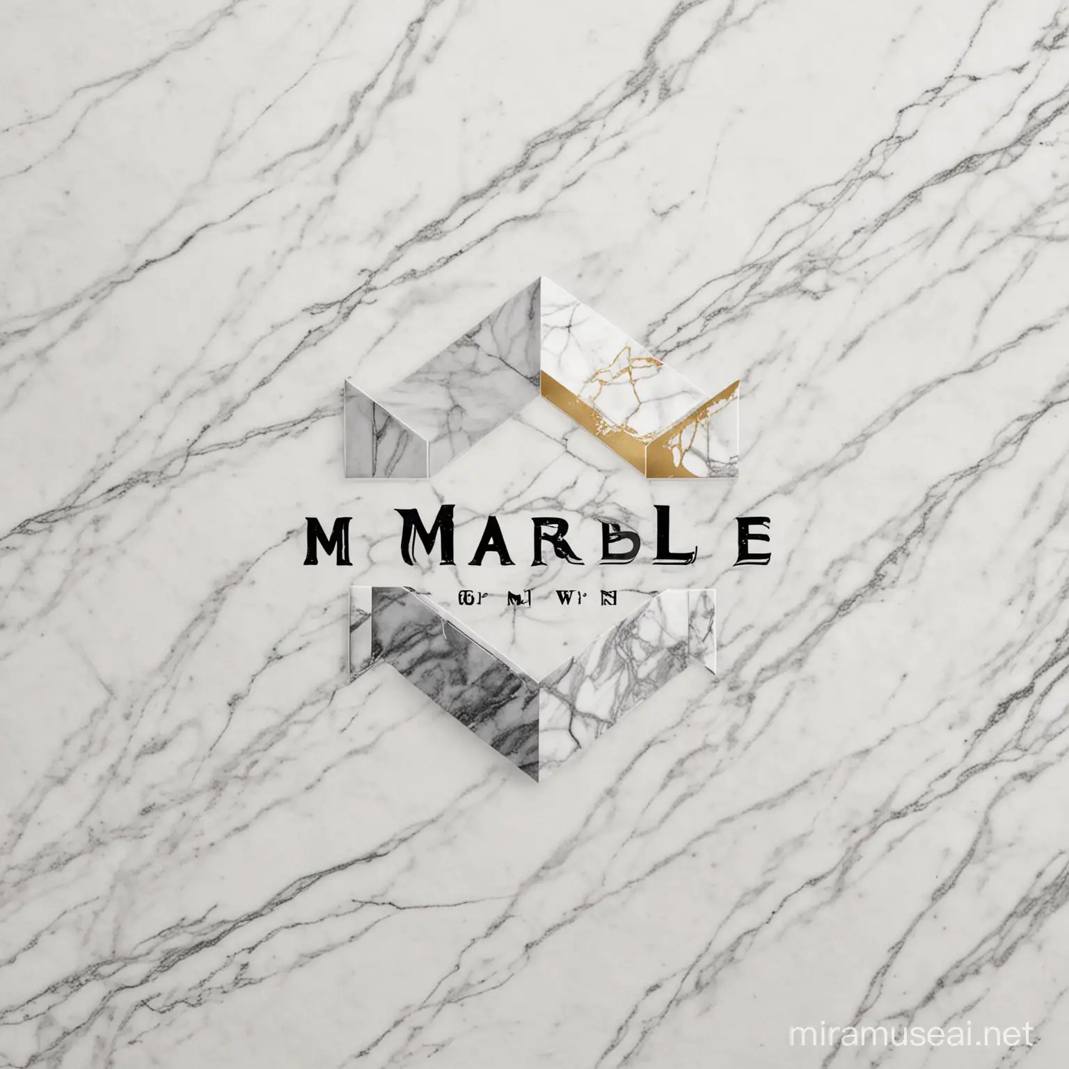 Elegant Marble Logo Design with Sleek Lines and Textural Depth