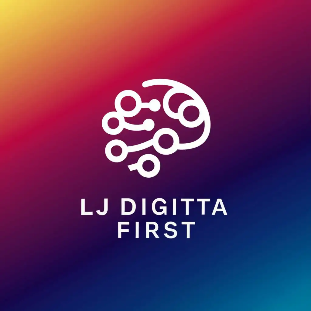 a logo design,with the text "LJ DIGITAL FIRST", main symbol:Digital Intelligent,Minimalistic,be used in Technology industry,clear background