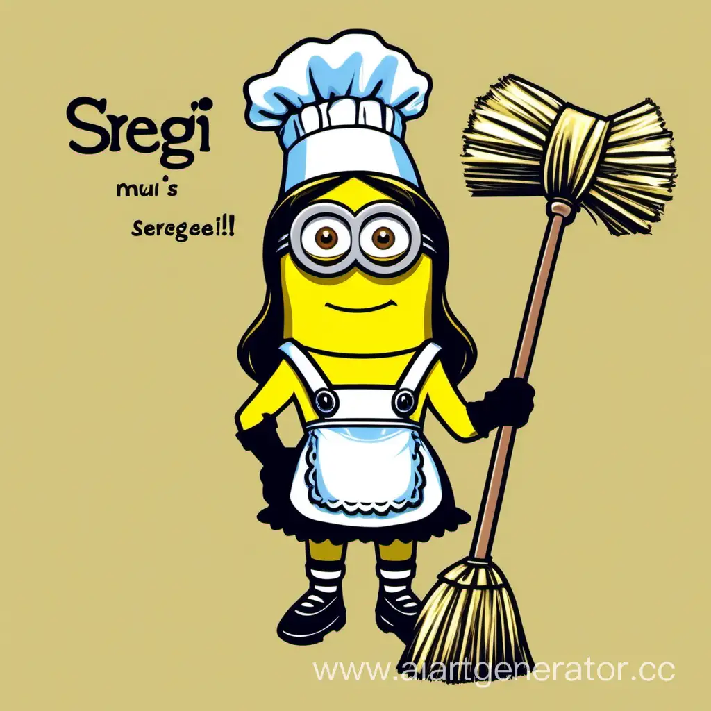 PumpedUp-Minion-in-Maid-Outfit-with-Broom-Sergei