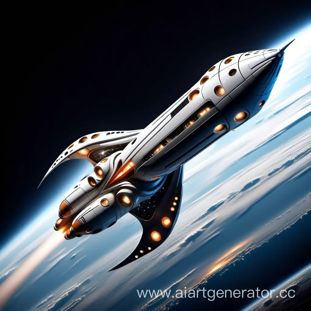 Futuristic-Rocket-Spaceship-Soaring-Through-Space