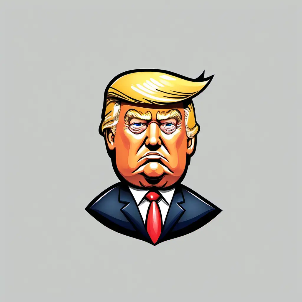 Donald Trump Cartoon Head Icon Playful and Recognizable Caricature