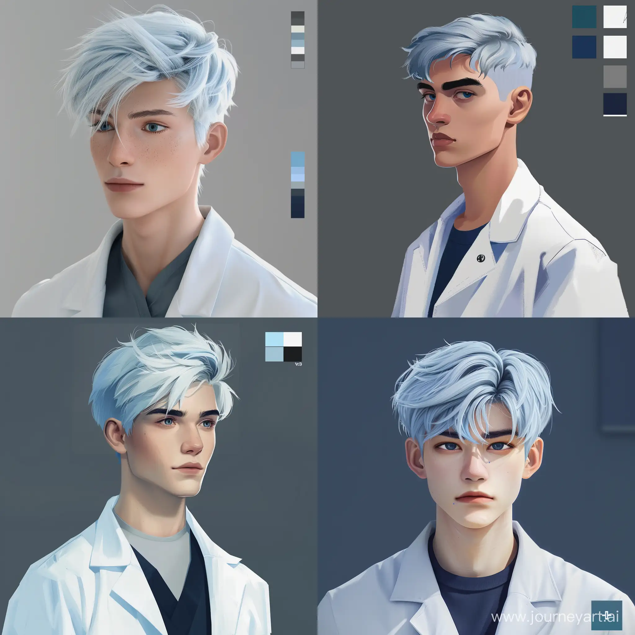 Realistic-Male-Vtuber-Avatar-with-Short-Light-Blue-Hair-and-Lab-Coat
