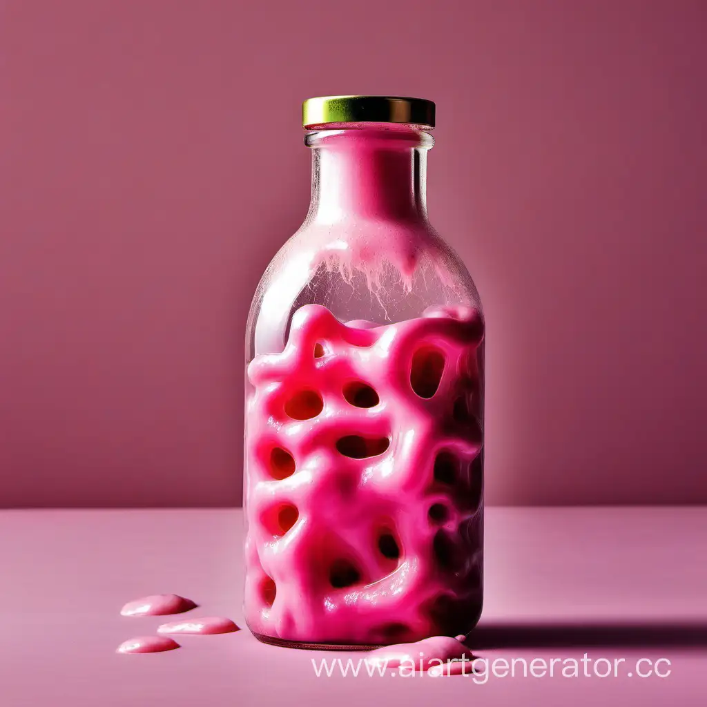 Pink-Slime-Filled-Glass-Bottle-Whimsical-Vessel-with-Playful-Sludge