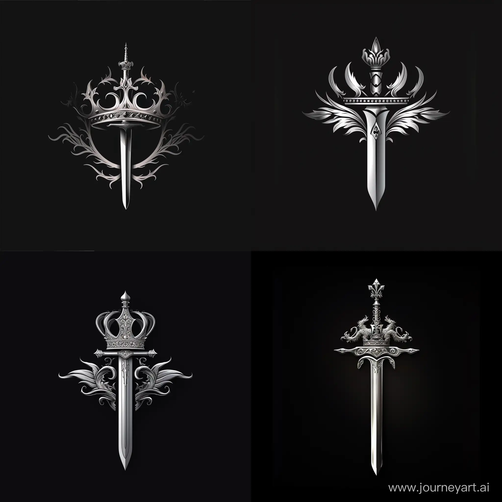 Minimalistic-Silver-and-Dark-Sword-Crown-Art